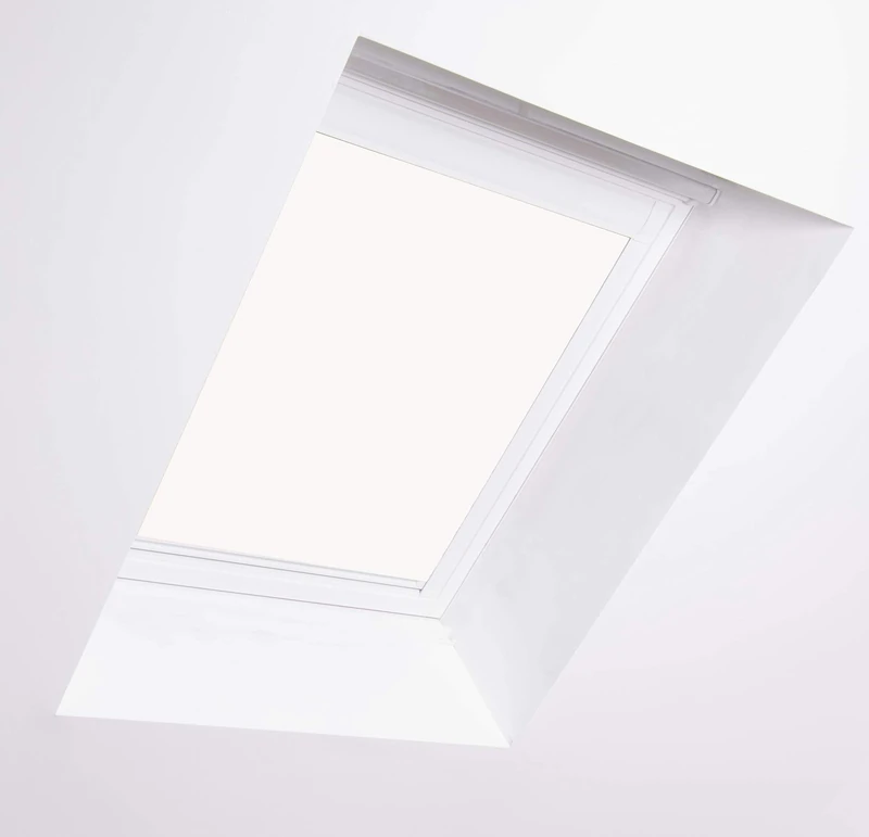Bloc Skylight Blind M4A for Dakstra Roof Windows, White Blackout - White Aluminium Frame