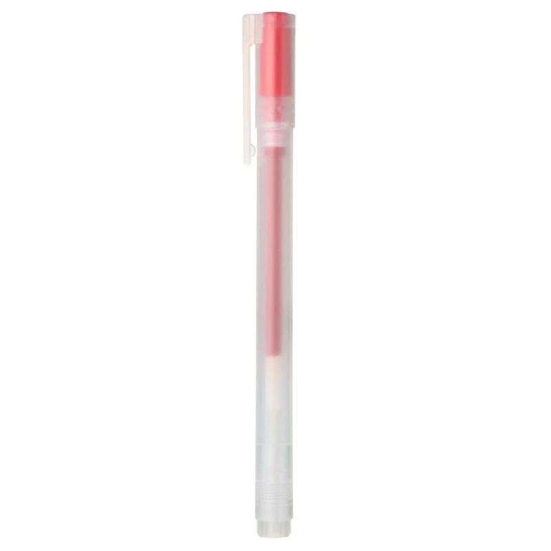 Muji Gel Ink Ball Point Pen Cap Type, 0.38-mm, Red, 10 Pcs 2019 New ver.