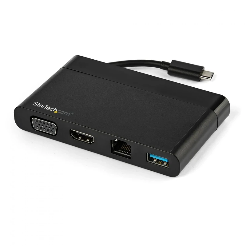 StarTech.com USB C Multiport Adapter with HDMI, VGA, Gigabit Ethernet & USB 3.0 - USB C to 4K HDMI or 1080p VGA Display Mini Dock Hub - USB-C Travel Docking Station for USB-C Laptops (DKT30CHVCM)