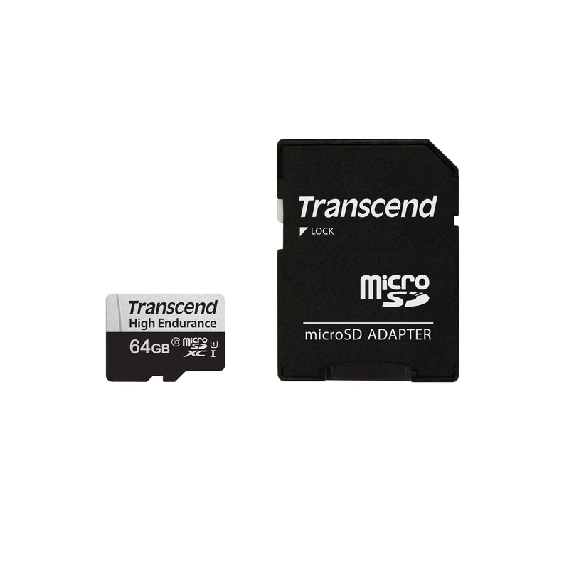 Transcend 64GB USD350V High Endurance microSD Card, 100MB/s, C10, U1