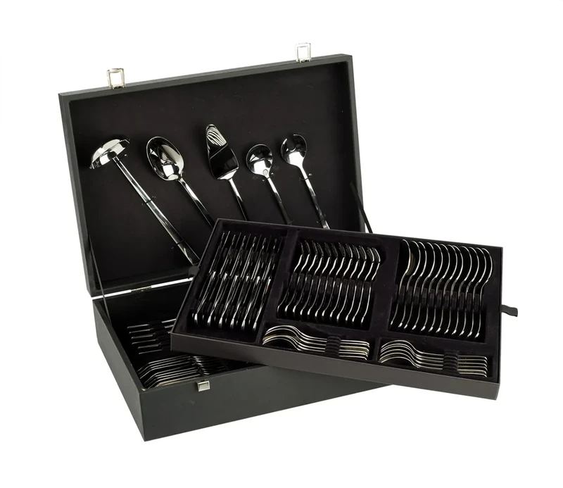 Arcos Series Capri - Gift Case Flatware Set 113 Pieces (Complete Set) - Monoblock of one Piece Stainless Steel Silver Color