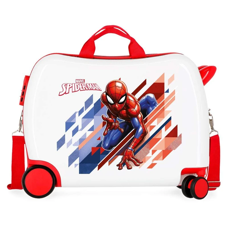Marvel Spiderman Geo Red Kids Rolling Suitcase 50 x 38 x 20 cm Rigid ABS Combination Lock 34 Litre 2.1 kg 4 Wheels Hand Luggage