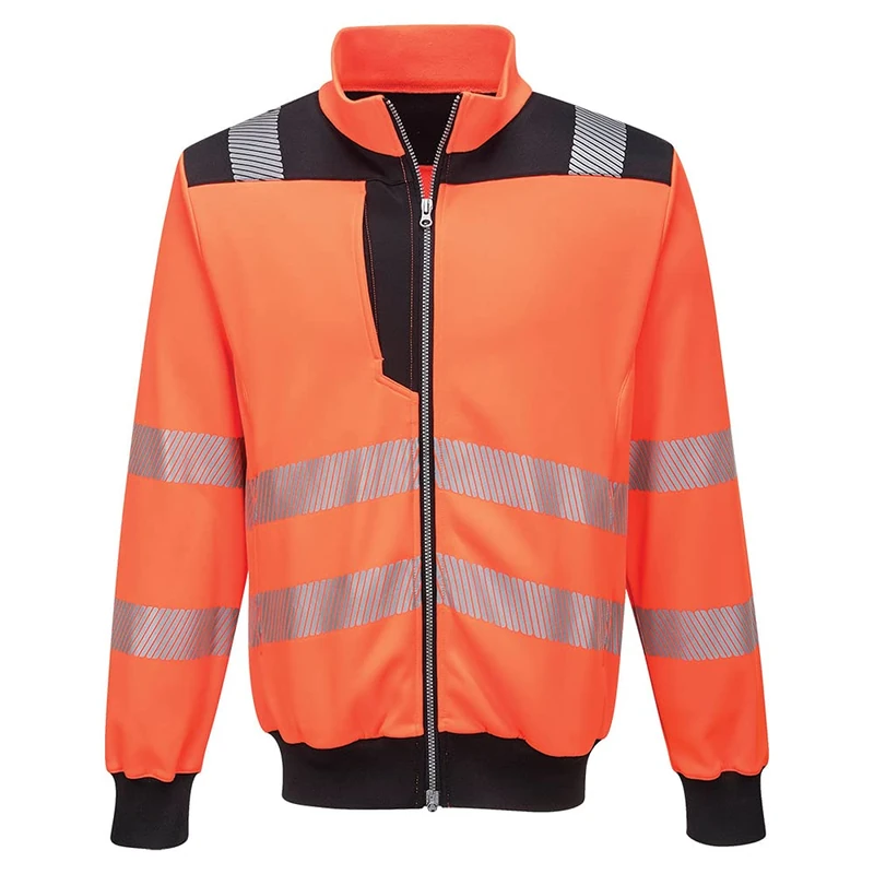 Portwest PW370 PW3 Hi-Vis Zip Sweatshirt Long Sleeve Concealed Phone Pocket