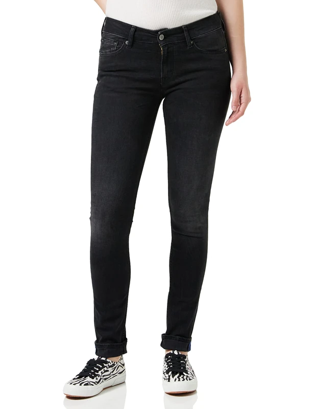Kings of Indigo Women's Juno Slim Jeans Not Applicable, Blue (Black Worn in 6103), (Manufacturer Size: 32/32)