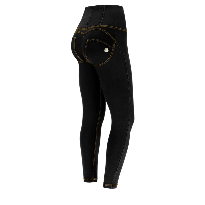 FREDDY Shaping Ankle-Length high-Rise WR.UP® Super Skinny Trousers - Dark Jeans-Yellow Seam - Small