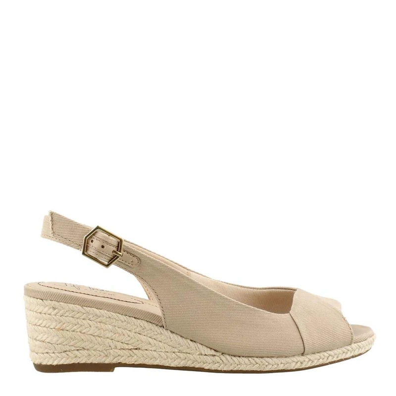 LifeStride Women's Socialite Espadrille Wedge Sandal, Taupe, 6 UK