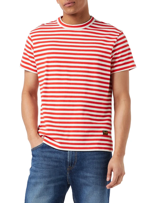 Kings of Indigo Men's Darius T-Shirt, Red (Poppy Red Stripe 7904), XX-Large - Image 1