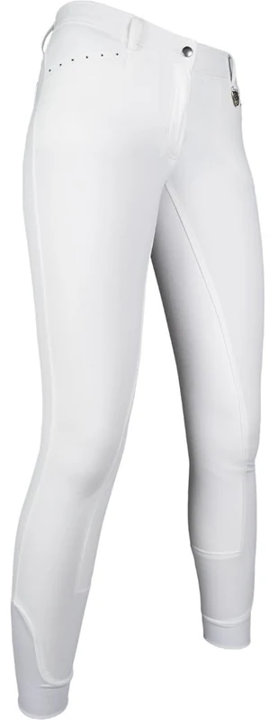 Hkm Adult Ride-Limoni Pam Horse 3/4 Alos Trim Trousers, White, 44