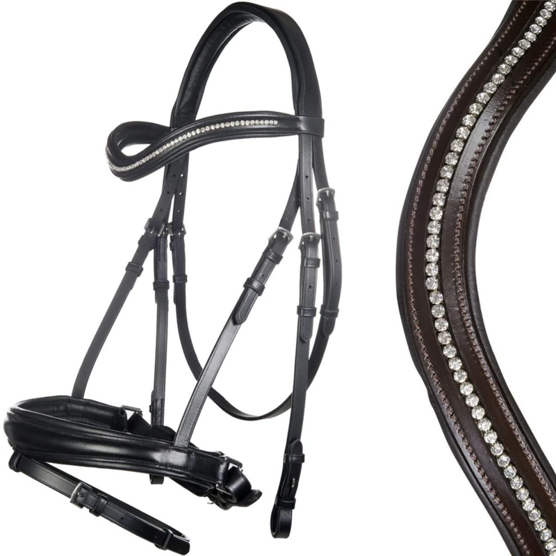 HKM 4057052365546 Horse Bridle Anna with Gel Version 22400 Brown Blood