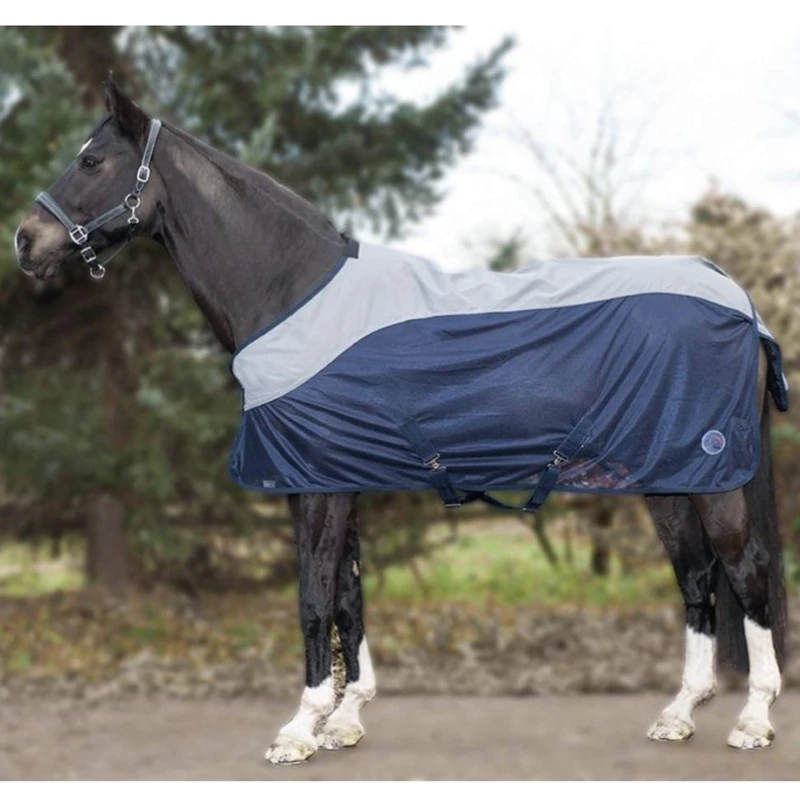 HKM Combi Horse Rug Dark Blue/Grey 105 - Image 1