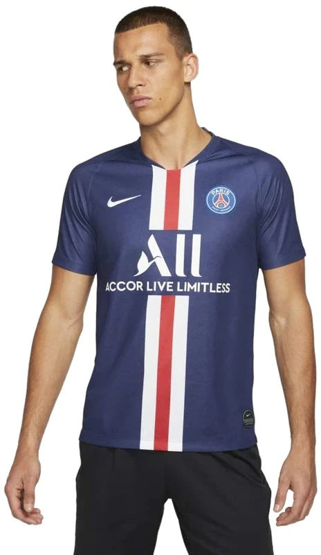 NIKE Men Psg T-Shirt Breathe Stadium Men's T-Shirt - Midnight Navy/White, Small