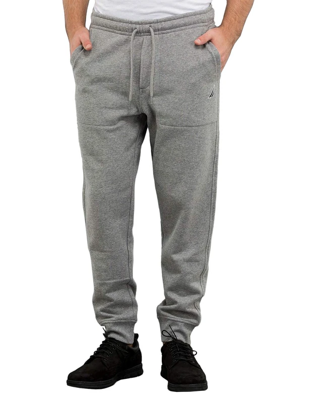 Nautica Men's Anchor Fleece Basic Joggers Casual Pants, Stone Grey Heather, X-Large