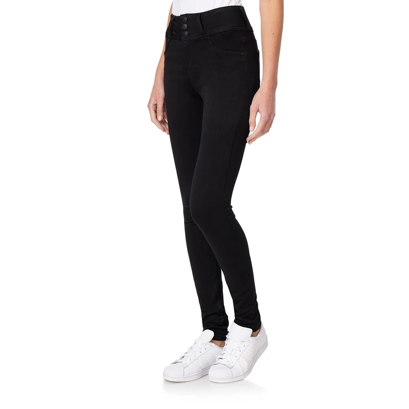 WallFlower Women's Sassy Skinny High-Rise Insta Soft Juniors Jeans (Standard and Plus), Noir, 3