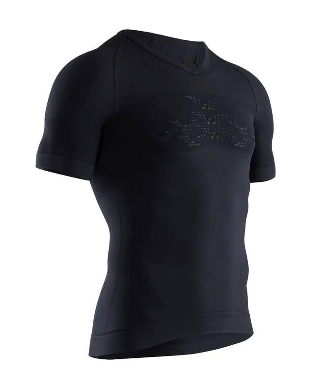 X-BIONIC Men Energizer 4.0 Light V Neck Short Sleeve T-shirt - Opal Black/Arctic White, Small