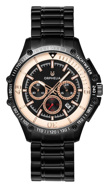 ORPHELIA Mens Quartz Watch, Chronograph Display and Stainless Steel Strap OR82812