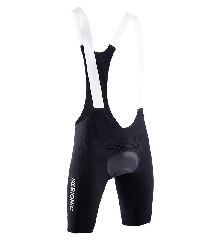 X-BIONIC Men Invent 4.0 Bike Race Padded Bib Shorts - Opal Black/Arctic White, Medium