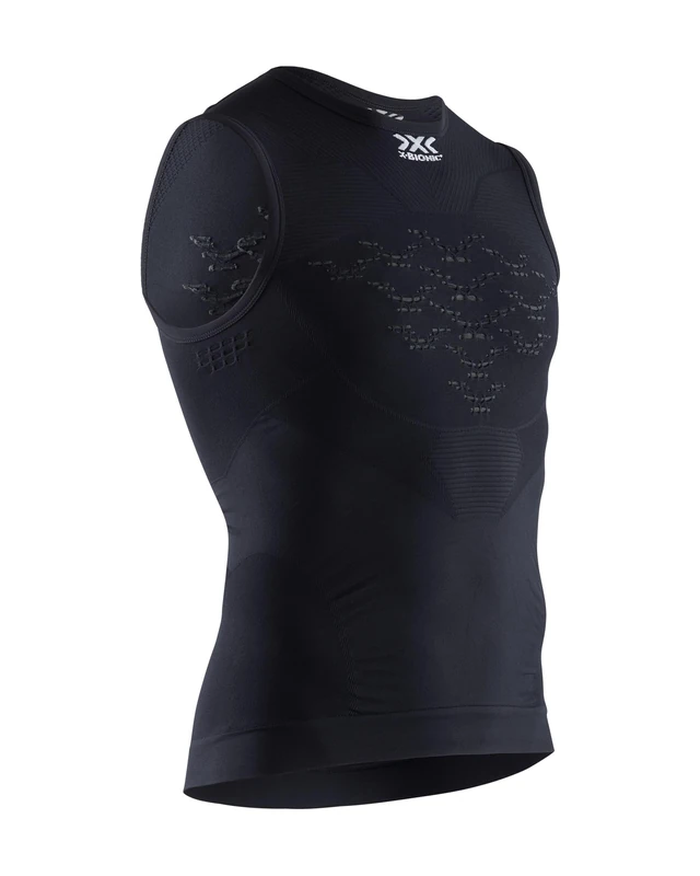 X-BIONIC Men Energizer 4.0 Light Singlet T-Shirt - Opal Black/Arctic White, Large