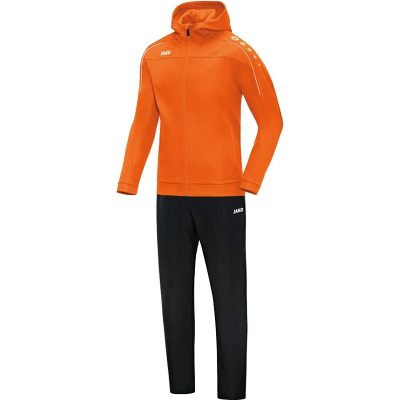 JAKO Classico M9650 Women's Tracksuit with Hood, Neon Orange, 46