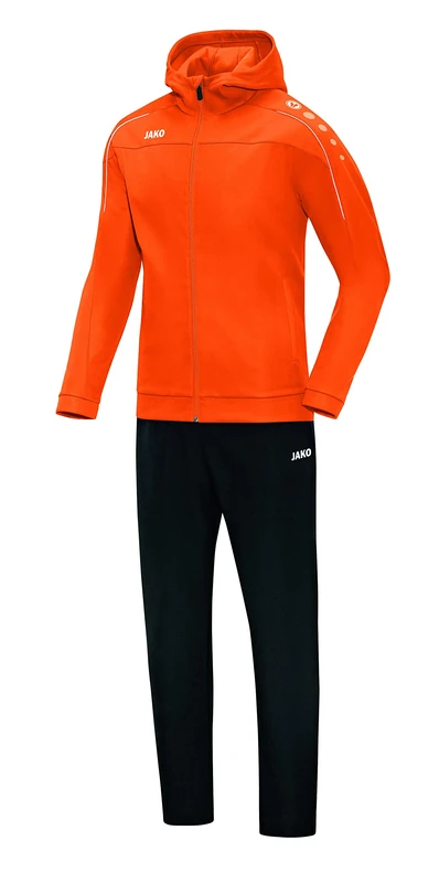JAKO Classico M9650 Men's Tracksuit with Hood Neon Orange M