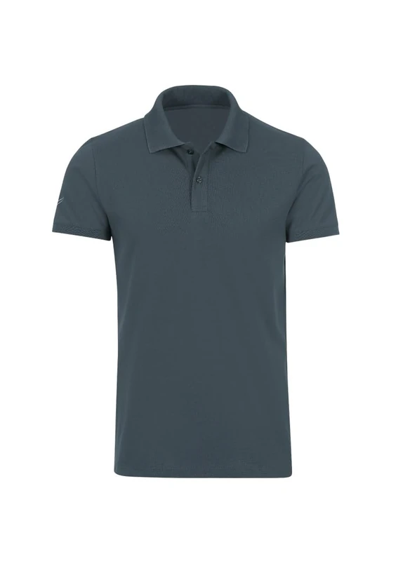 Trigema Men's slim fit deluxe pique polo shirt, L, anthracite