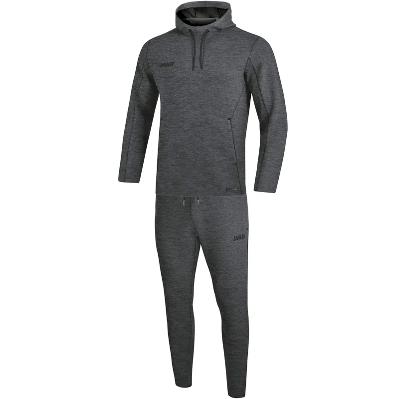 JAKO Premium Basics M9629 Men's Tracksuit with Hooded Sweatshirt, Charcoal Mottled, XL