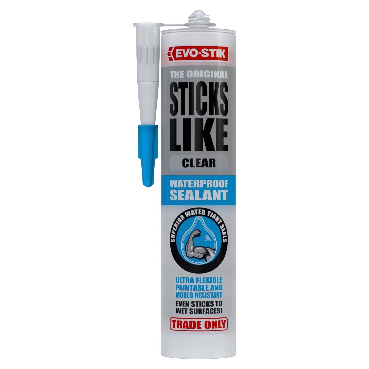 EVO-STIK Sticks Like Waterproof Sealant, All-Purpose, Mould Resistant, Colour: Clear, Size: 290ml