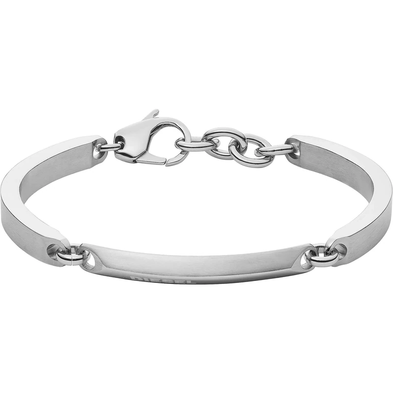 Diesel Bracelet for Men Steel, 18 cm - 19.5 cm Silver/Steel Stainless Steel Bracelet, DX1172040