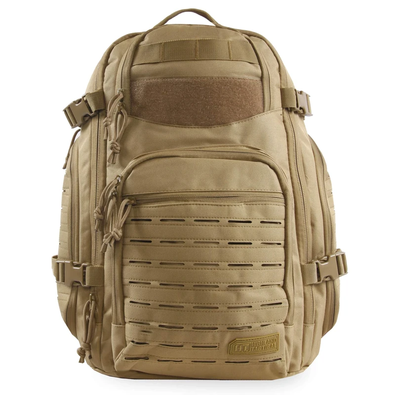Highland Tactical Unisex's Roger Backpack Tactical, Desert (Coyote), 18" (H) x 15.5" (W) x 8" (D)