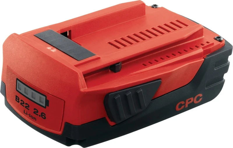 Hilti B22 2.6 22V Battery, Compact and Lightweight 2.6 Ah Li-ion Battery for All Hilti 22V Cordless Power Tools, Dimensions: 135 x 94 x 53 mm (2136393) - Image 1