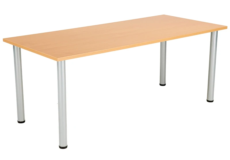 Office Hippo Desk Table, Sturdy & Robust Computer Table, Stylish Work Table For Home Office, Ideal For Canteen or Meeting Room, High Table Desk, 5 Year Guarantee - Beech