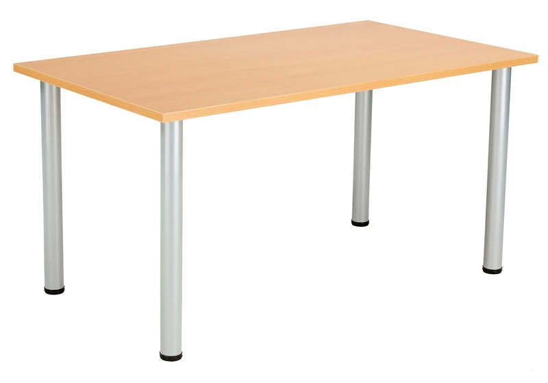 Office Hippo Desk Table, Sturdy & Robust Computer Table, Stylish Work Table For Home Office, Ideal For Canteen or Meeting Room, High Table Desk, 5 Year Guarantee - Beech