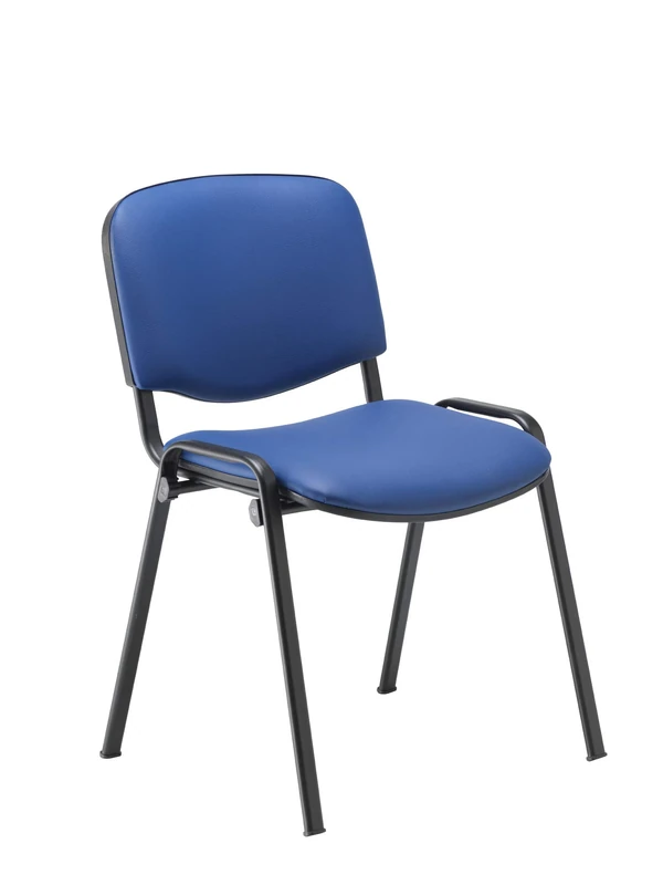 Office Hippo Heavy Duty Meeting Chair - Stackable Reception & Conference Chair, Strong Frame & Padded Seat, Up To 115kg - PU Blue/Black