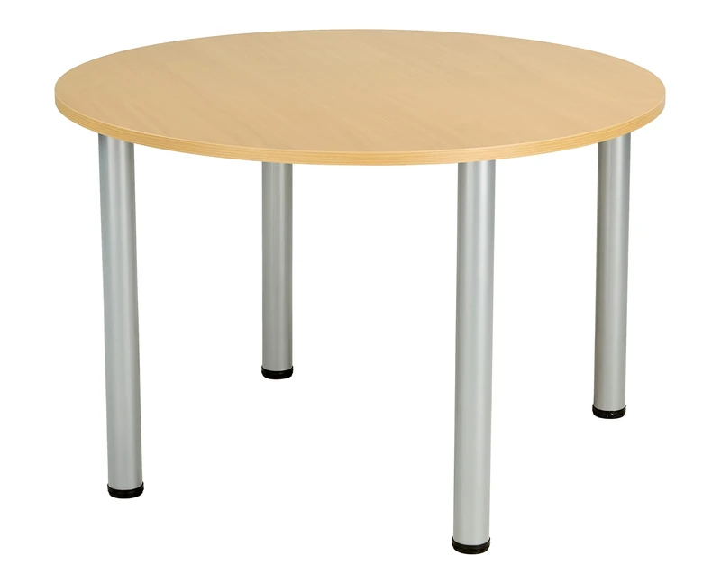 Office Hippo Circular Office Table, Sturdy & Robust Round Table Desk, Circular Work Table For Home Office, Ideal For Canteen, Boardroom or Meeting Room, Versatile Desk Table - Oak