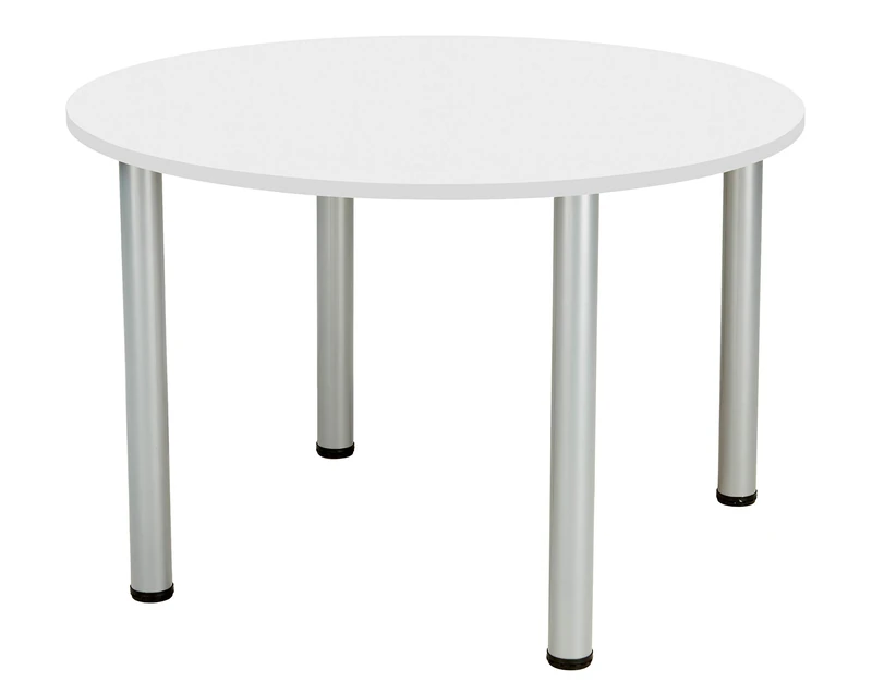 Office Hippo Circular Office Table, Sturdy & Robust Round Table Desk, Circular Work Table For Home Office, Ideal For Canteen, Boardroom or Meeting Room, Versatile Desk Table - White