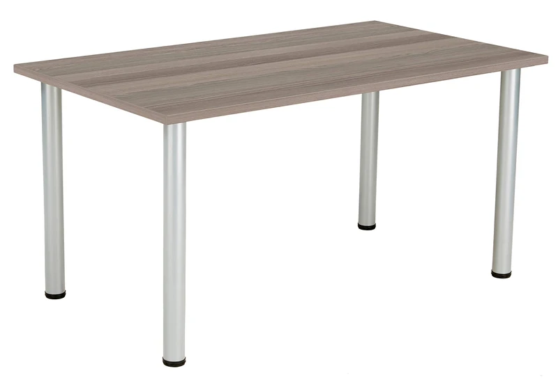 Office Hippo Desk Table, Sturdy & Robust Computer Table, Stylish Work Table For Home Office, Ideal For Canteen or Meeting Room, High Table Desk, 5 Year Guarantee - Grey Oak
