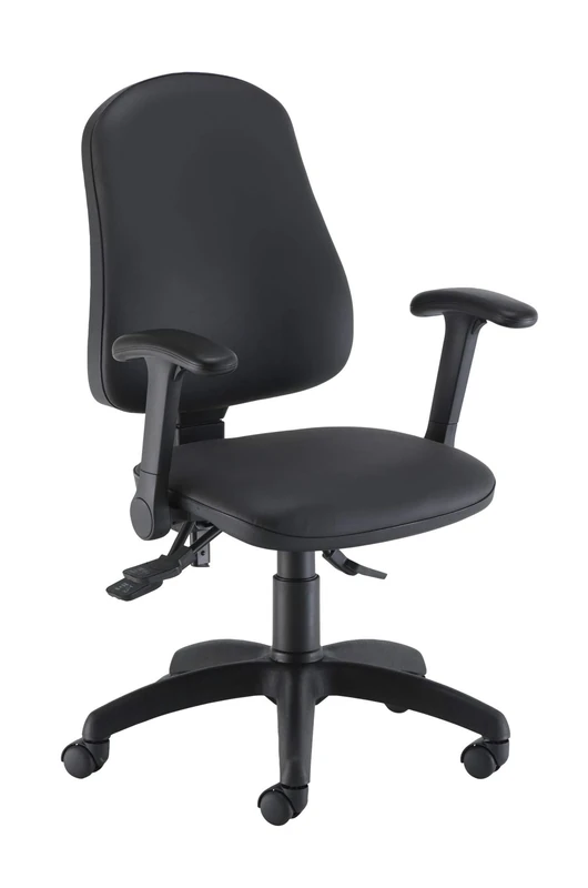 Office Hippo Desk Chair, Ergonomic Home & Office Chair With Adjustable Seat, Back, Flip Up Arms & Lumbar Pump For Comfort & Support, Computer Chair For Daily Use - Black PU