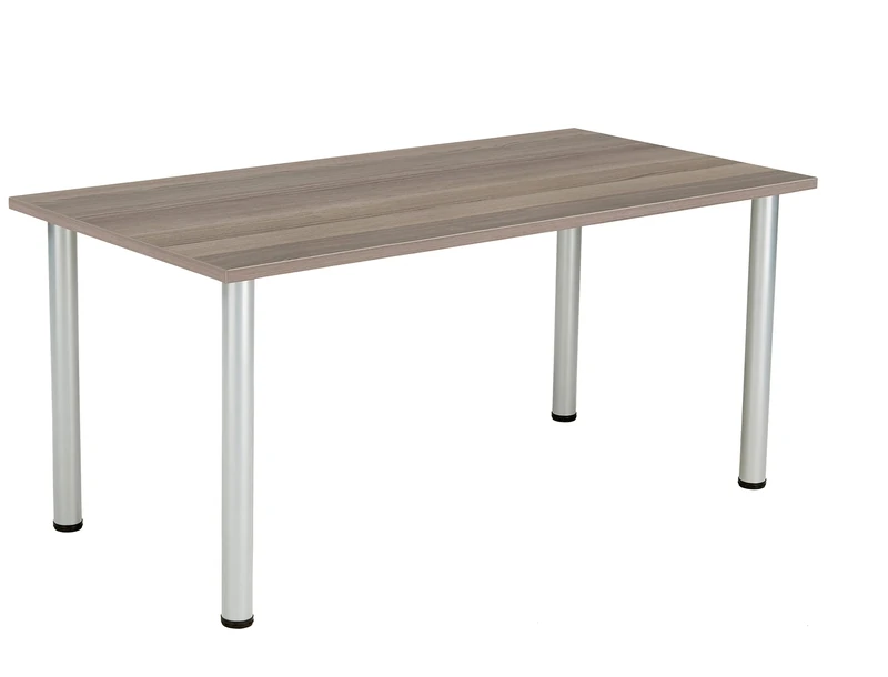 Office Hippo Desk Table, Sturdy & Robust Computer Table, Stylish Work Table For Home Office, Ideal For Canteen or Meeting Room, High Table Desk, 5 Year Guarantee - Grey Oak