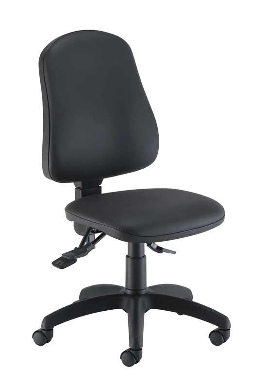 Office Hippo High Back Desk Chair, Ergonomic Office Chair For Home & Office With Height Adjustable Seat & Backrest, Lumbar Support For Extra Comfort, Computer Chair - Black PU