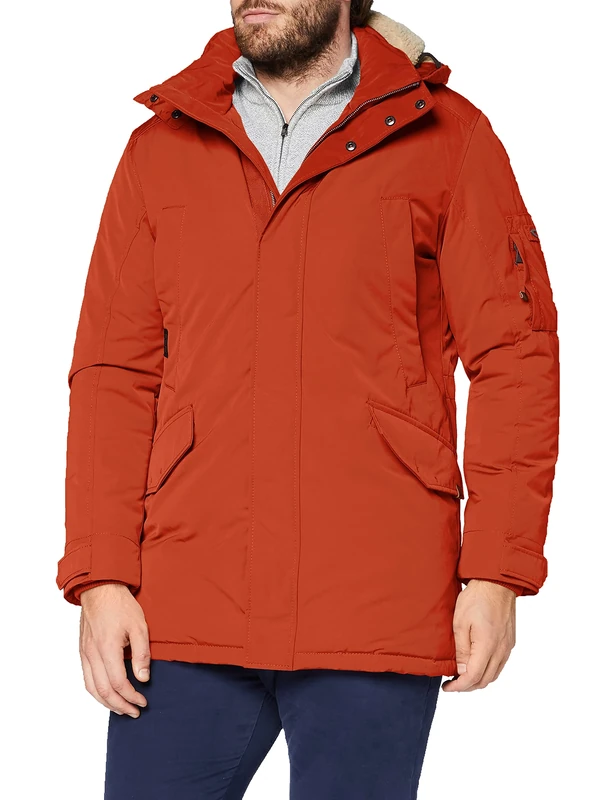 camel active Men's 420690/2537 Coat, Red, S(Size: 48)