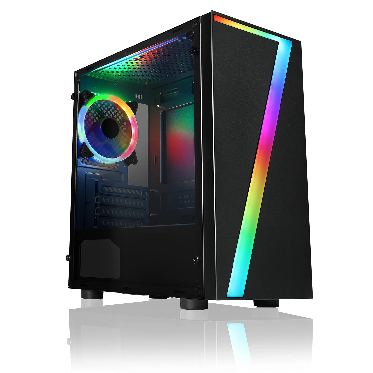 CiT Seven MATX RGB PC Gaming Case, Micro-ATX & Mini ITX Support | Black
