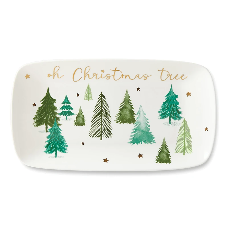LENOX 885761 Balsam Lane Hors D'Oeuvre Tray, Porcelain, Green