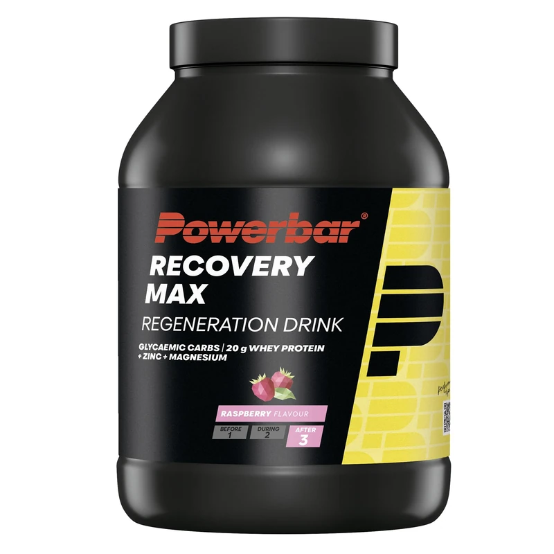 Powerbar Recovery Max Raspberry 1144g - Regeneration Whey Drink with Carbohydrates + Magnesium and Zinc