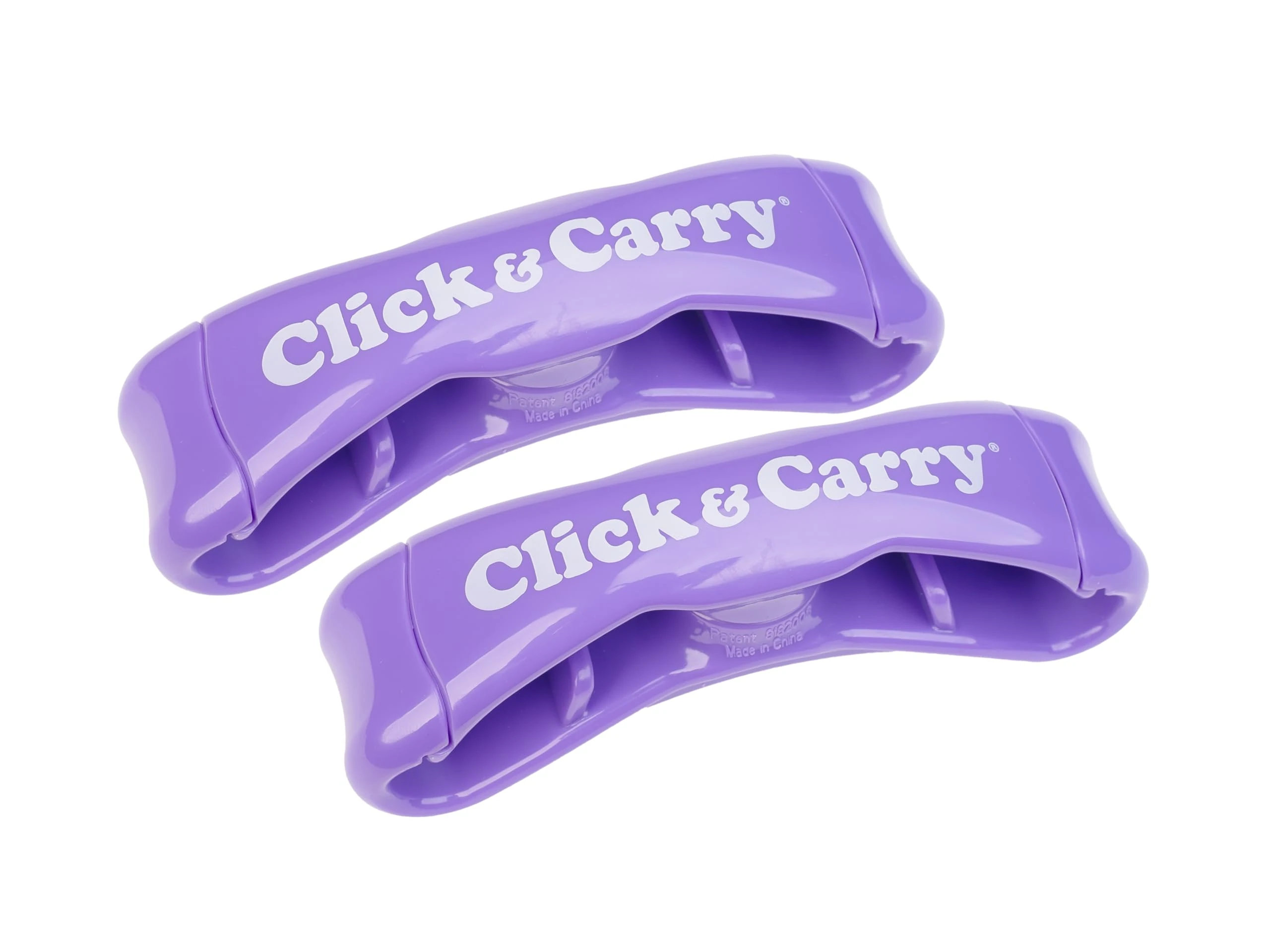 Click & Carry Grocery Purple Bag Carrier with Soft Cushion Grip. Use as a Hands Free Grocery Bag Carrier, Plastic Bag Holder, Sports Gear Carrier & More. Click and Carry with Ease