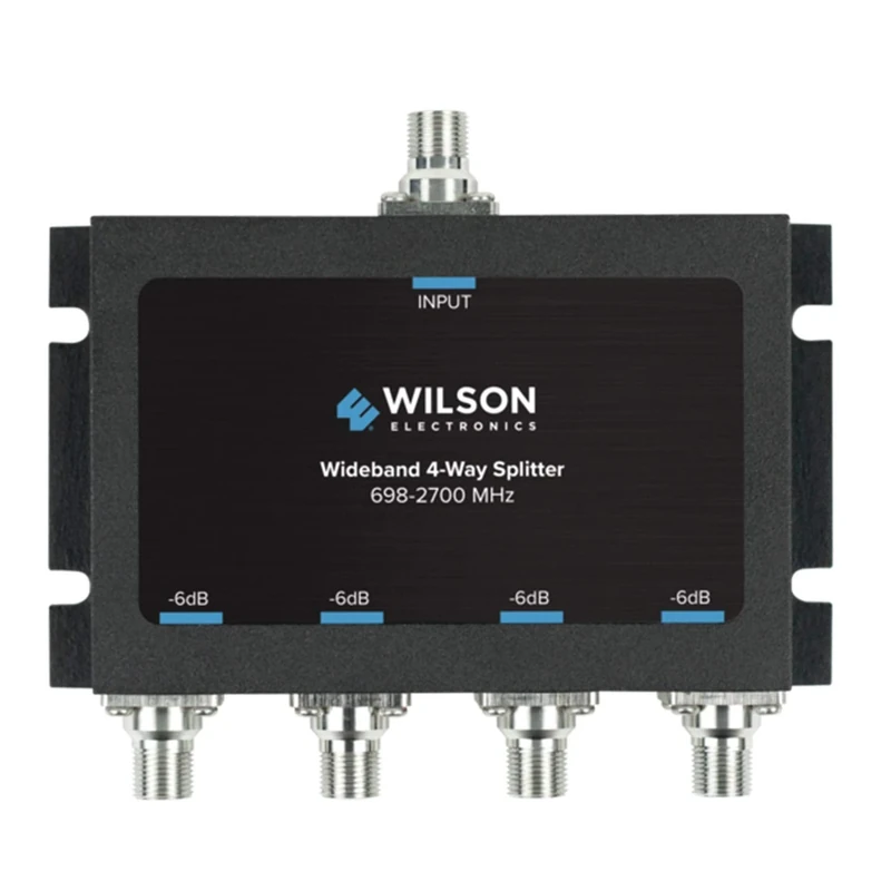 Wilson Electronics 850036 Wideband 4-Way Splitter with F-Female Connector, Black