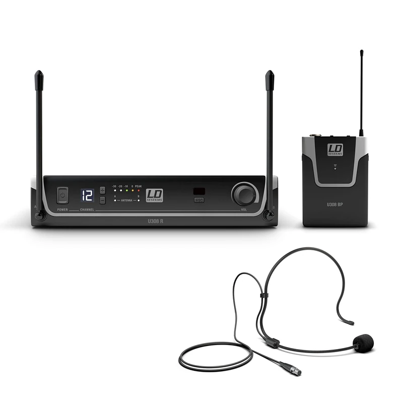 LD Systems U308 BPH - Wireless Microphone System with Bodypack and Headset - 863-865 MHz + 823-832 MHz