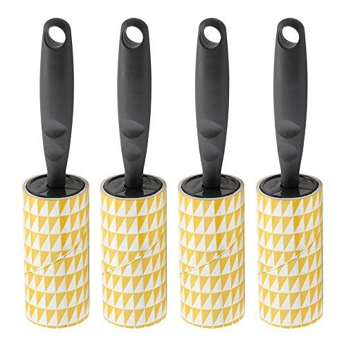 IKEA BASTIS Lint Rollers with 40 Self-Adhesive Peelable Sheets Each, Grey Handle - Set of 4