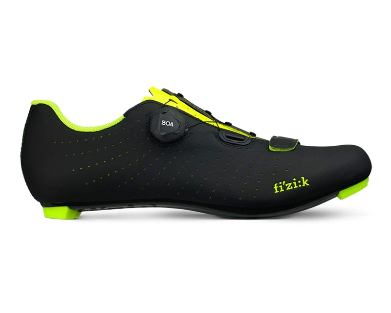 Fizik Unisex R5 Tempo Overcurve Sneaker, Black/Yellow, 3.5 UK