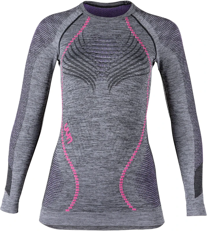 UYN Women's Uyn Lady Ambityon Uw Lg_sl. Melange Shirt, Black Melange/Purple/Raspberry, L UK