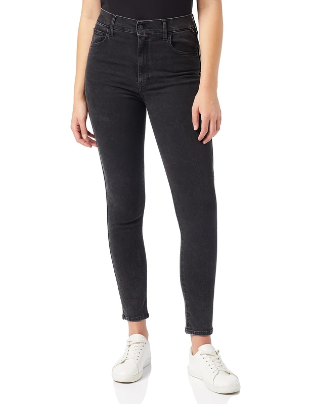REPLAY Women's Leyla Skinny Jeans, 097 Dark Grey, 24W / 32L