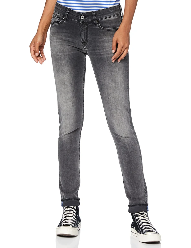 Kings of Indigo Women's Juno Slim Jeans, Grey (Grey Worn in 6507), (Size: 25/30)